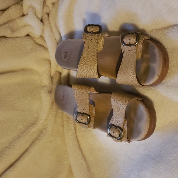 Dansko Shoes Dansko Textured Leather Chunky Heel Sandal Poshmark
